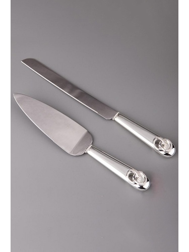 Нож и лопатка для торта «Обручальные Кольца»
